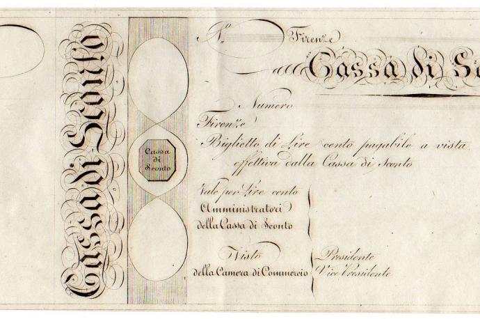 Cassa di sconto di Firenze, 100 Lire 8 Maggio 1817